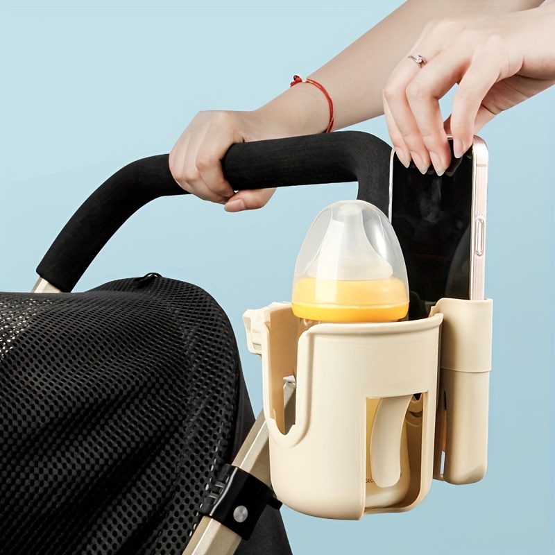 Stroller Accessories - ที่วางแก้วน้ำสำหรับรถเข็นเด็กแบบ 2-in-1 พร้อมที่วางโทรศัพท์, ที่วางขวดอเนกประสงค์สำหรับอุปกรณ์เสริมรถเข็นเด็กและรถเข็นผู้ป่วย