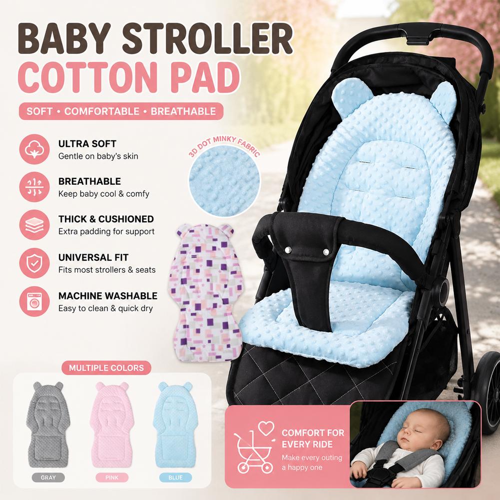 Stroller Accessories - เบาะรองนั่งรถเข็นเด็กแบบสองด้าน รุ่นใหม่ ปี 2025 เบาะหนานุ่ม อุ่นสบาย
