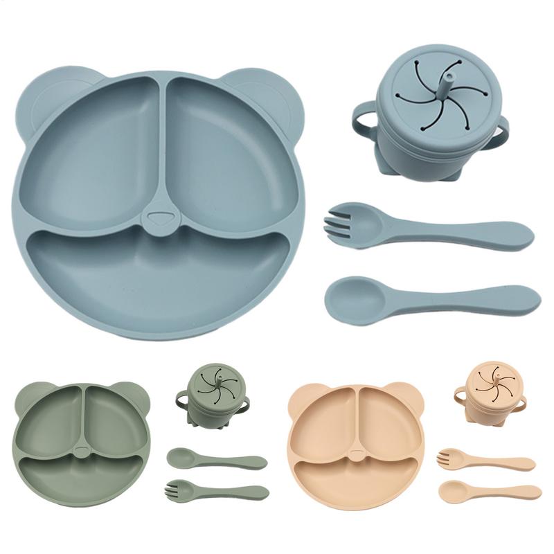 Baby Led Weaning Set - เด็กวัยหัดเดินอุปกรณ์รับประทานอาหาร 4 ชิ้นซิลิโคนเด็กวัยหัดเดินถ้วย Sippy และแผ่น LED