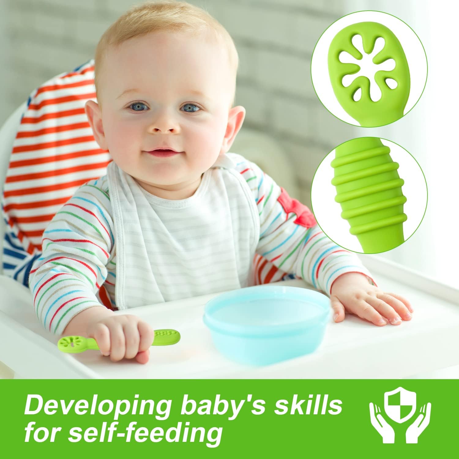 2 ชิ้น/เซ็ตซิลิโคนเด็กช้อน Fir - Baby Led Weaning Set บทวิจารณ์และราคา