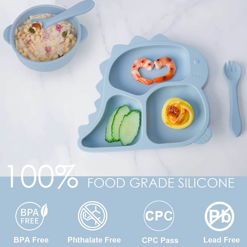 จานอาหารไดโนเสาร์สำหรับเด็กทำจ - Baby Led Weaning Set บทวิจารณ์และราคา