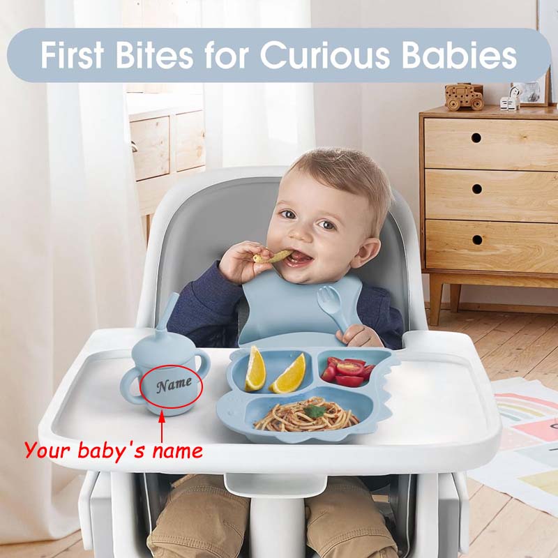 จานอาหารไดโนเสาร์สำหรับเด็กทำจ - Baby Led Weaning Set บทวิจารณ์และราคา