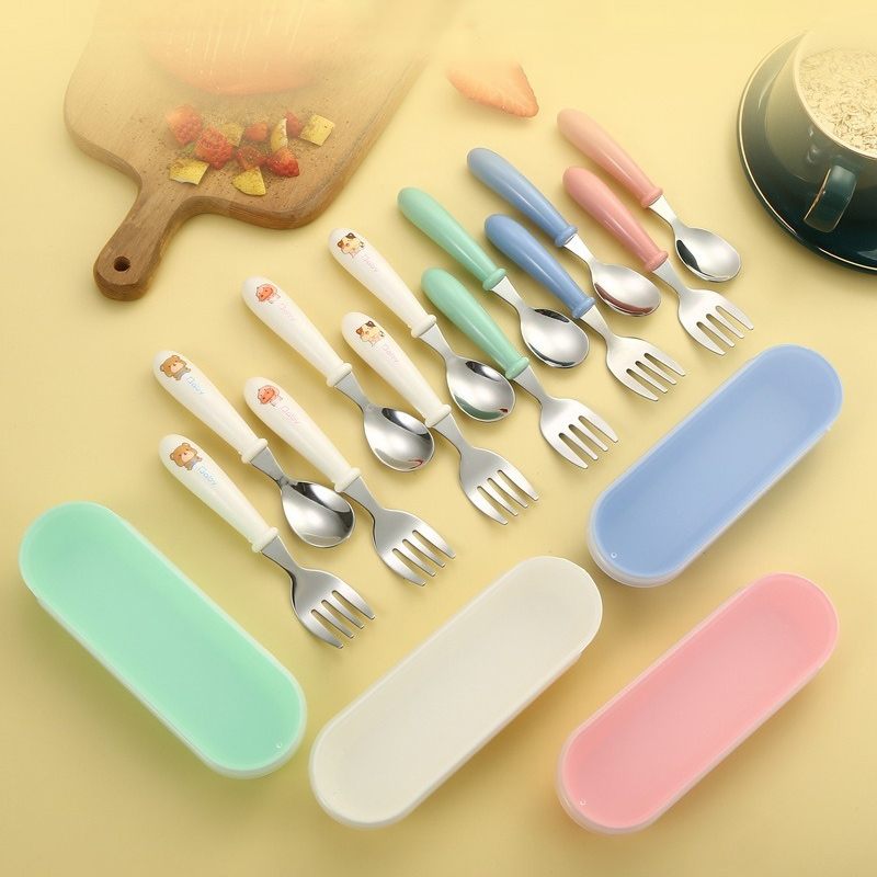 ชุดช้อนส้อมสแตนเลส 304 สำหรับเ - Baby Led Weaning Set บทวิจารณ์และราคา